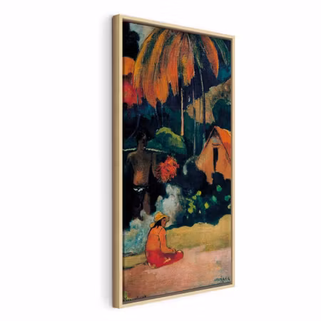 Canvastavla med ram - Paul gauguin mahana maa ii