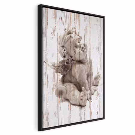 Canvastavla med ram - Pensive cupid vertical