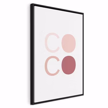 Canvastavla med ram - Pink coco vertical