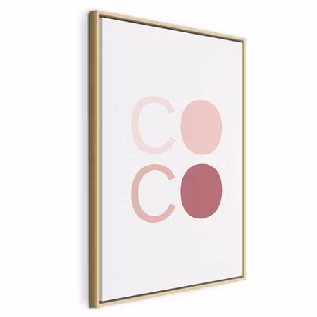 Canvastavla med ram - Pink coco vertical