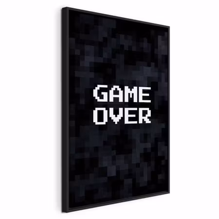 Canvastavla med ram - Pixel game over