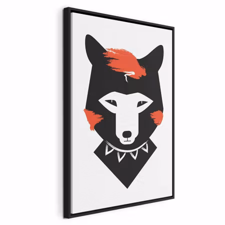 Canvastavla med ram - Polite fox vertical
