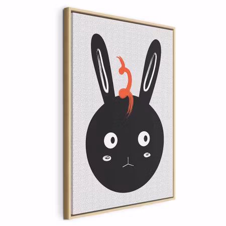 Canvastavla med ram - Rabbit sees everything