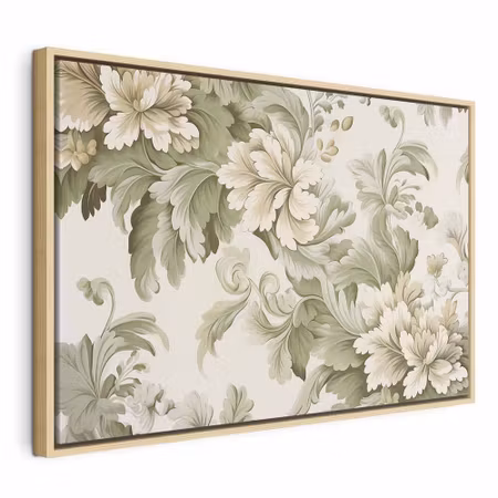 Canvastavla med ram - Retro vintage flowers in