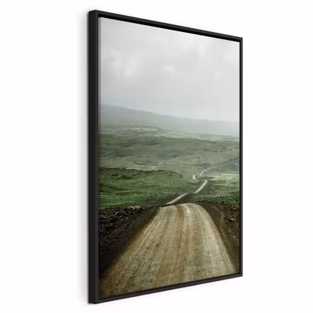 Canvastavla med ram - Road across the plains