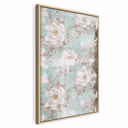 Canvastavla med ram - Roman flowers vertical