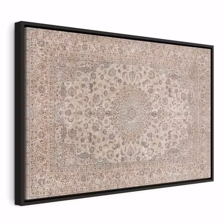 Canvastavla med ram - Sand carpet worn persian