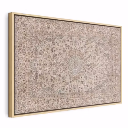 Canvastavla med ram - Sand carpet worn persian