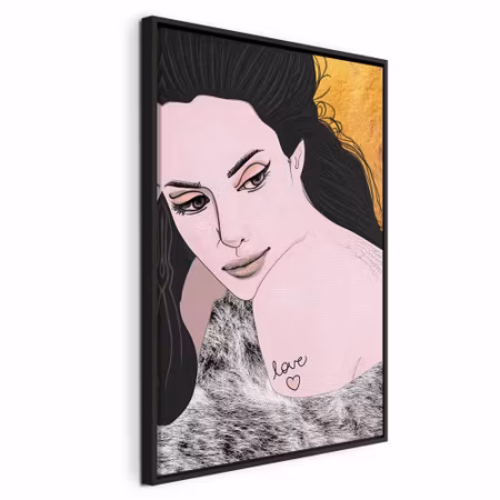 Canvastavla med ram - Sensual and love vertical