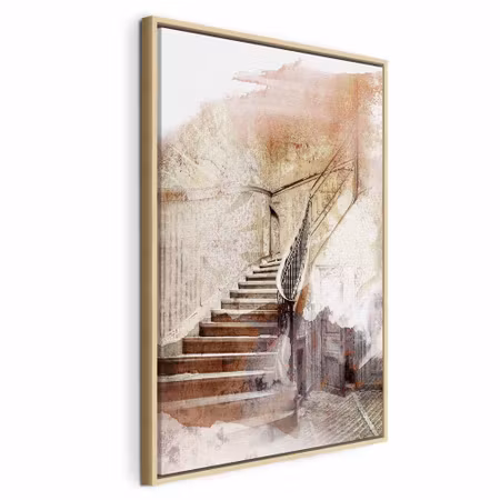 Canvastavla med ram - Secret stairs vertical