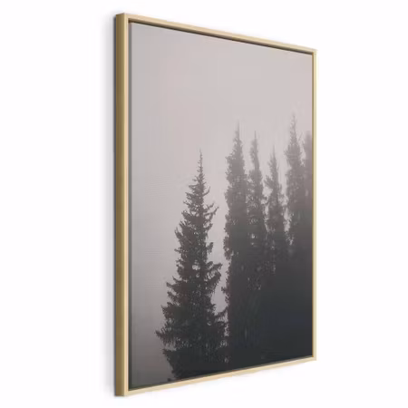 Canvastavla med ram - Smell of forest fog vertical