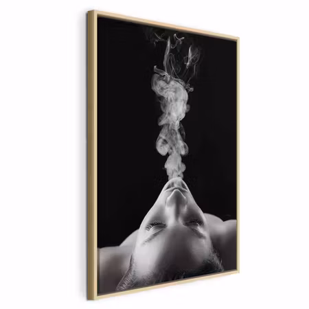 Canvastavla med ram - Smoke cloud vertical