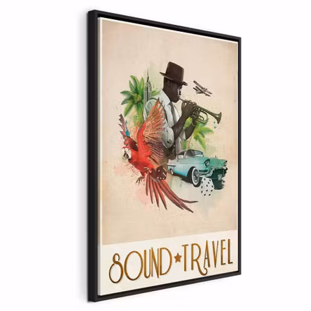 Canvastavla med ram - Sound travel vertical