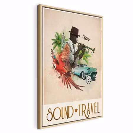 Canvastavla med ram - Sound travel vertical