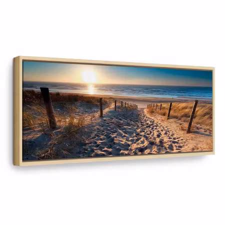Canvastavla med ram - Sunset path