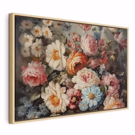 Canvastavla med ram - The scent of garden flowers