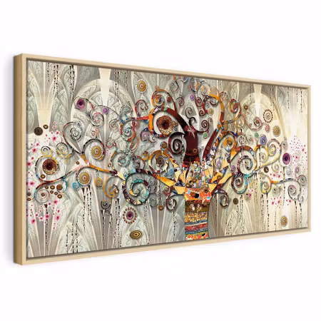 Canvastavla med ram - Tree of life narrow