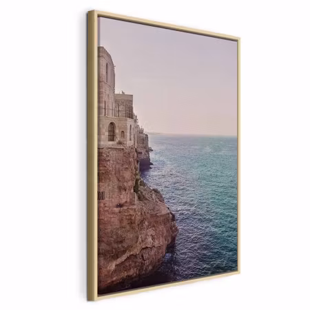 Canvastavla med ram - Turquoise coast vertical
