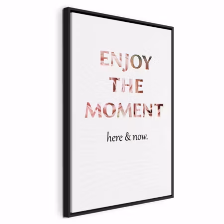 Canvastavla med ram - Unique moment english text