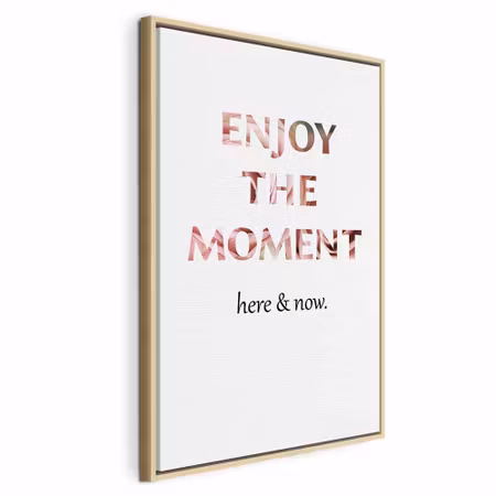 Canvastavla med ram - Unique moment english text
