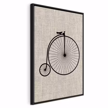Canvastavla med ram - Vintage bicycle vertical