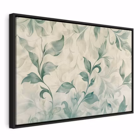 Canvastavla med ram - Watercolor botanical motif