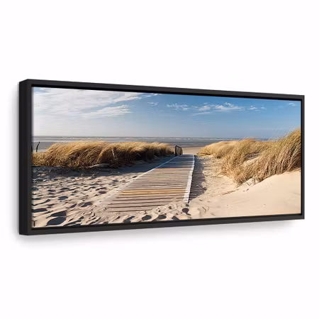 Canvastavla med ram - Wild beach