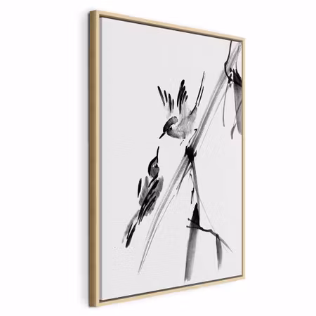Canvastavla med ram - Winged love vertical