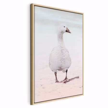 Canvastavla med ram - Winter duck vertical