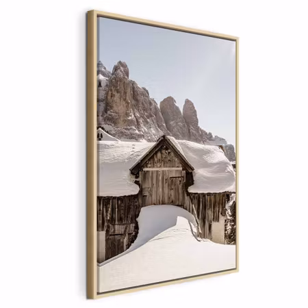 Canvastavla med ram - Winter in the dolomites