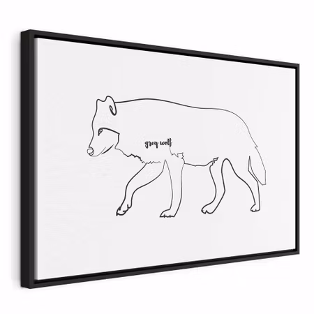 Canvastavla med ram - Wolf wide