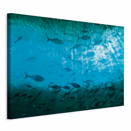 Canvastavla - A shoal of dark fish