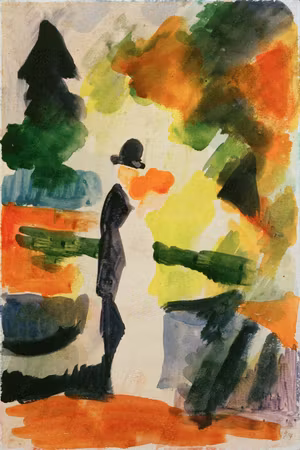 Canvastavla - August macke paar im park
