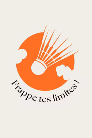 Canvastavla - Badminton shuttlecock on an orange
