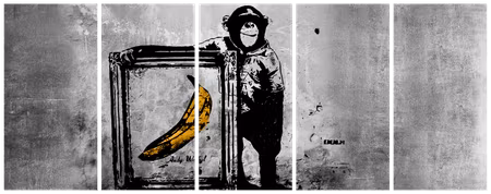 Canvastavla - Banksy monkey with frame