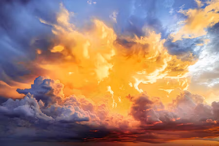 Canvastavla - Beautiful sunset clouds in warm