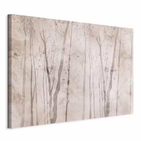 Canvastavla - Beige forest of thoughts part wide