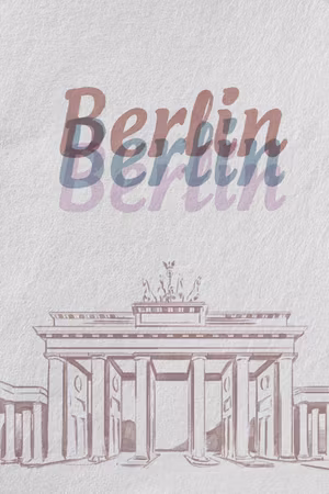Canvastavla - Berlin in watercolours part vertical