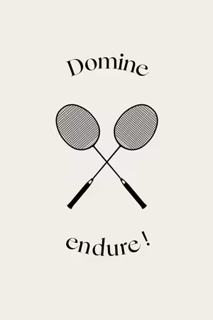 Canvastavla - Black badminton rackets
