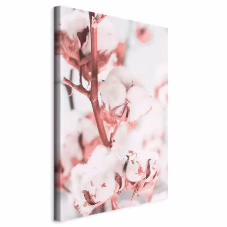 Canvastavla - Blooming cotton part vertical