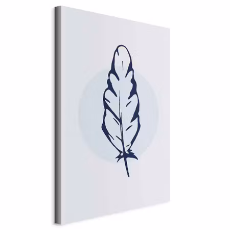 Canvastavla - Blue feather part vertical