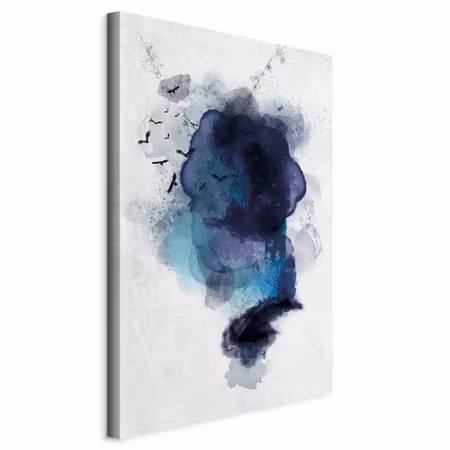 Canvastavla - Blue memory part vertical