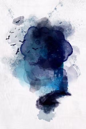 Canvastavla - Blue memory part vertical