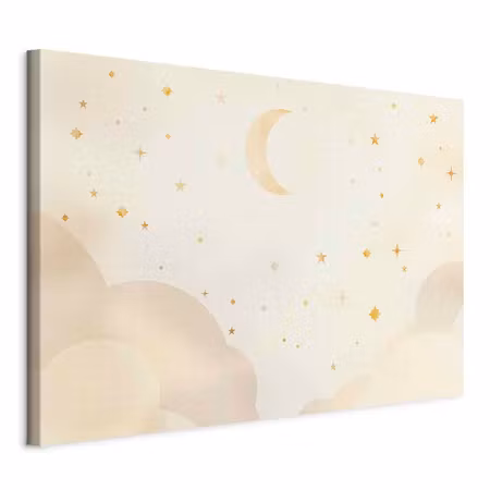 Canvastavla - Bright night moon accompanied by on