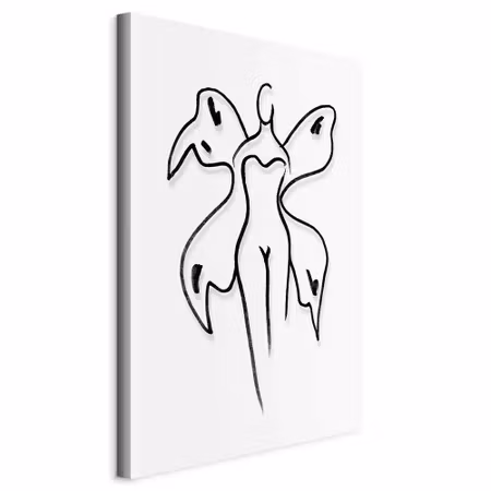 Canvastavla - Butterfly woman part vertical