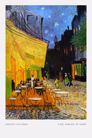 Canvastavla - Cafe at night part vertical