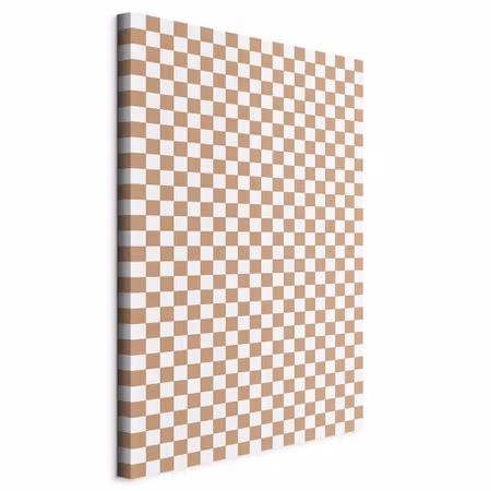 Canvastavla - Checkerboard pattern brown white a
