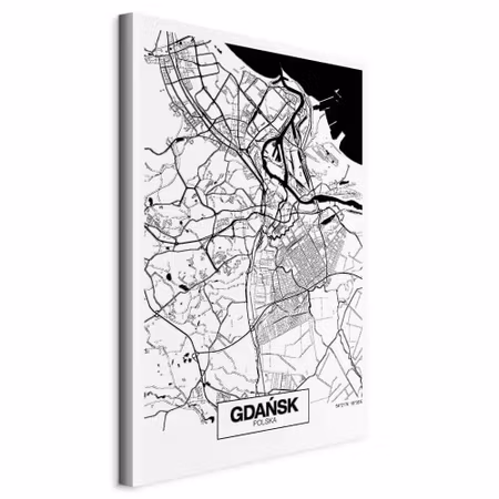 Canvastavla - City plan gdansk part vertical