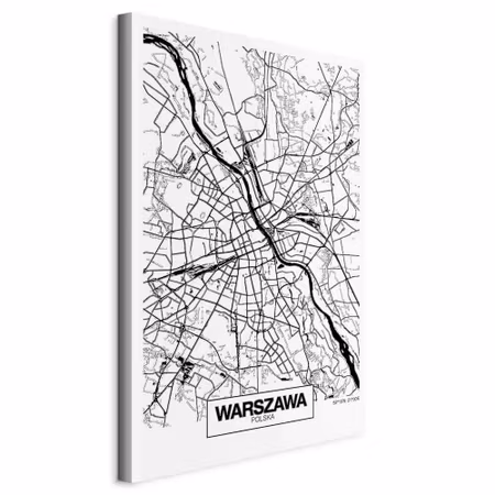 Canvastavla - City plan warszawa part vertical