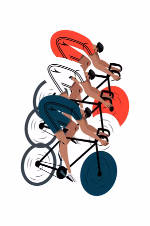 Canvastavla - Cycling race competitors on a light